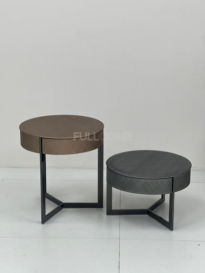 The Curved-Drawer Round Side Tables