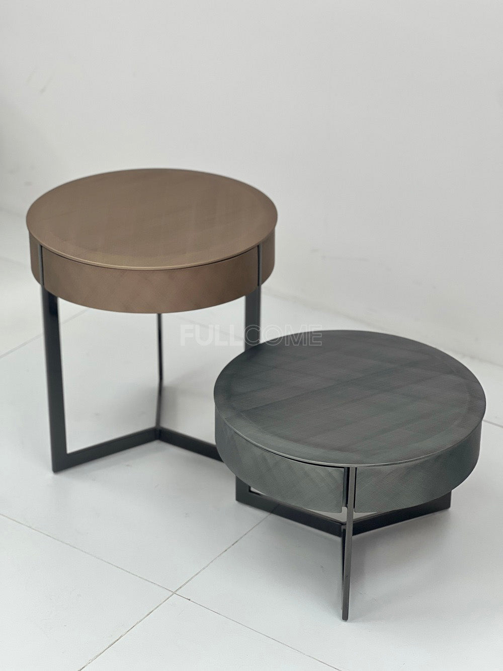 The Curved-Drawer Round Side Tables