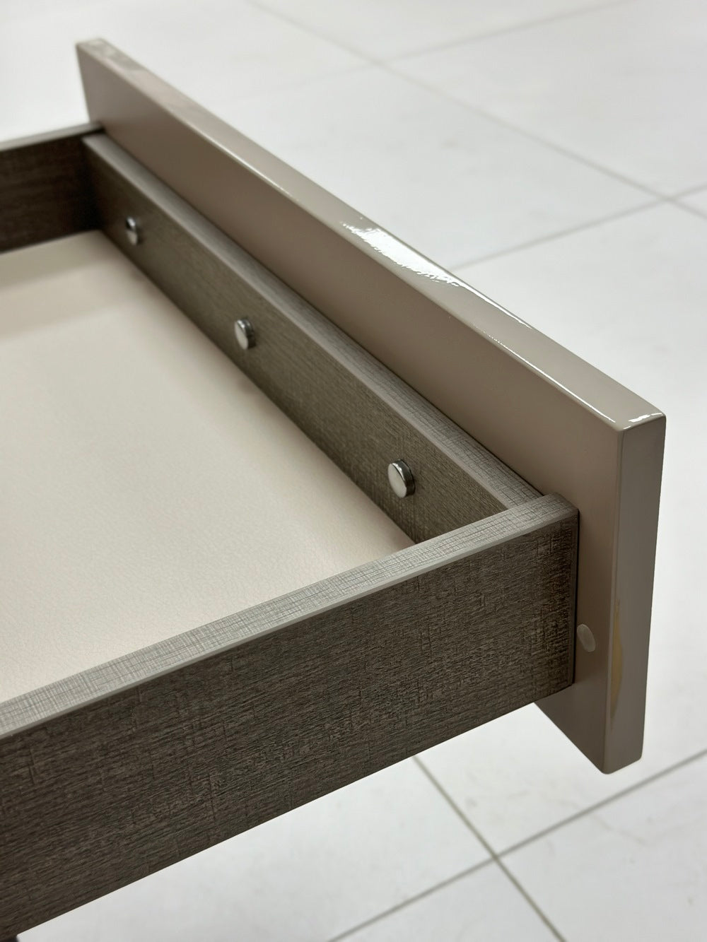 The Khaki Pedestal Nightstand