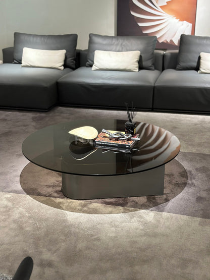 The Smoked Glass Drum Coffee Table