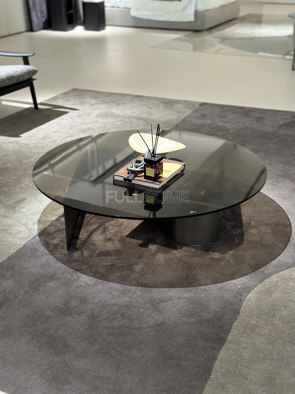 The Smoked Glass Drum Coffee Table