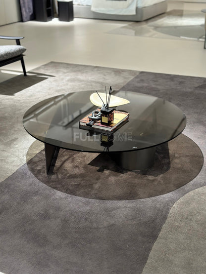 The Smoked Glass Drum Coffee Table