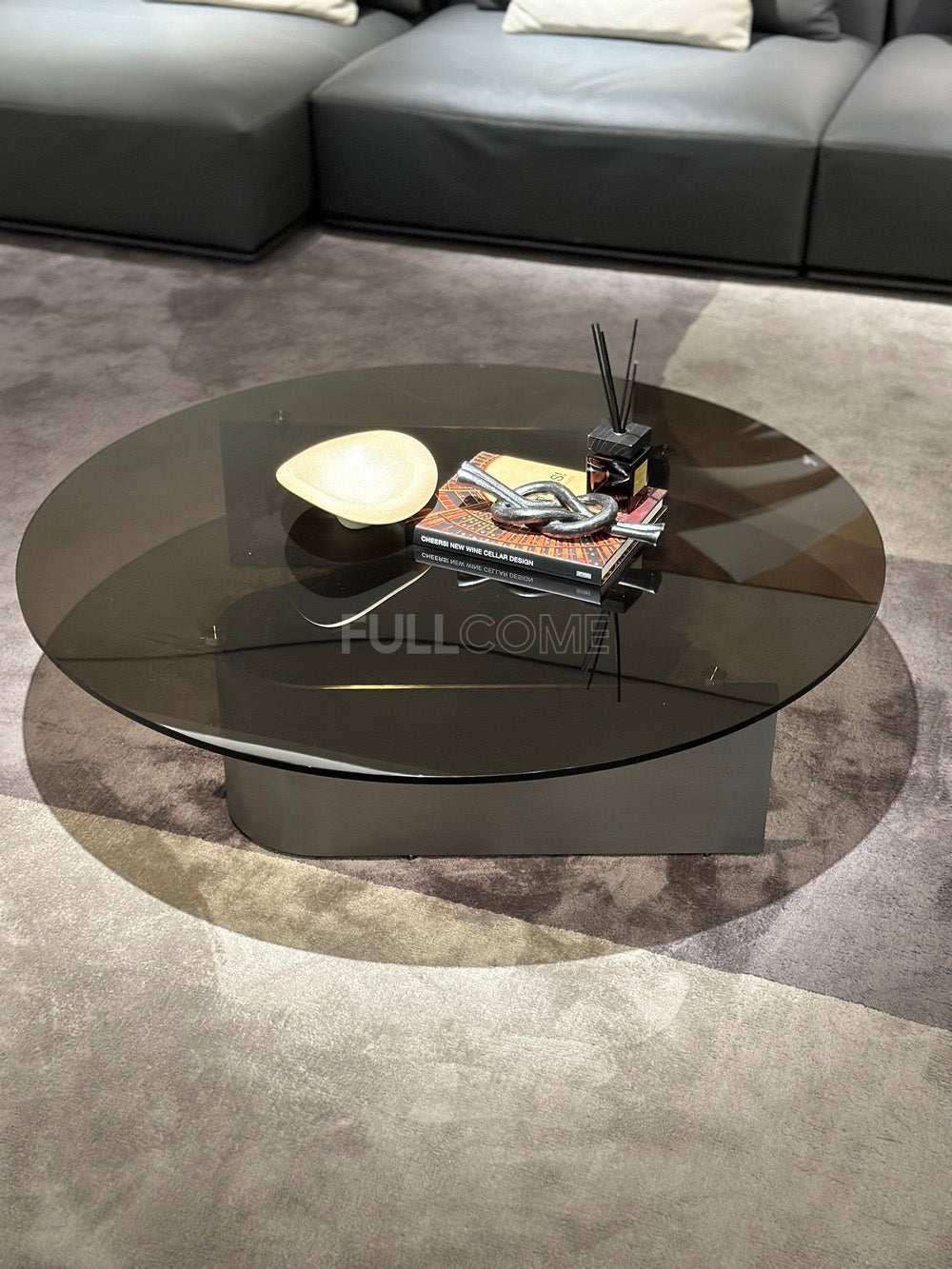 The Smoked Glass Drum Coffee Table
