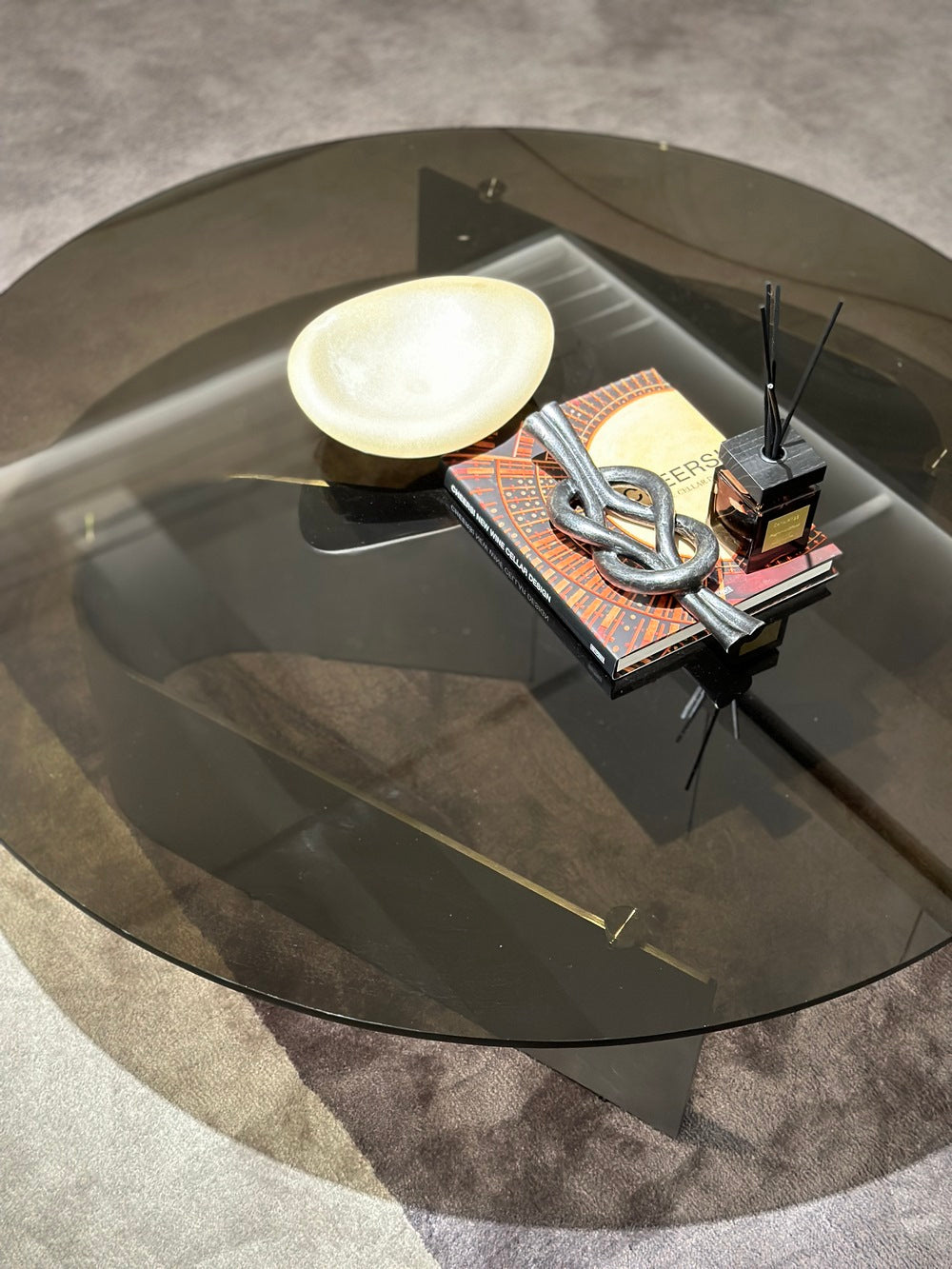 The Smoked Glass Drum Coffee Table