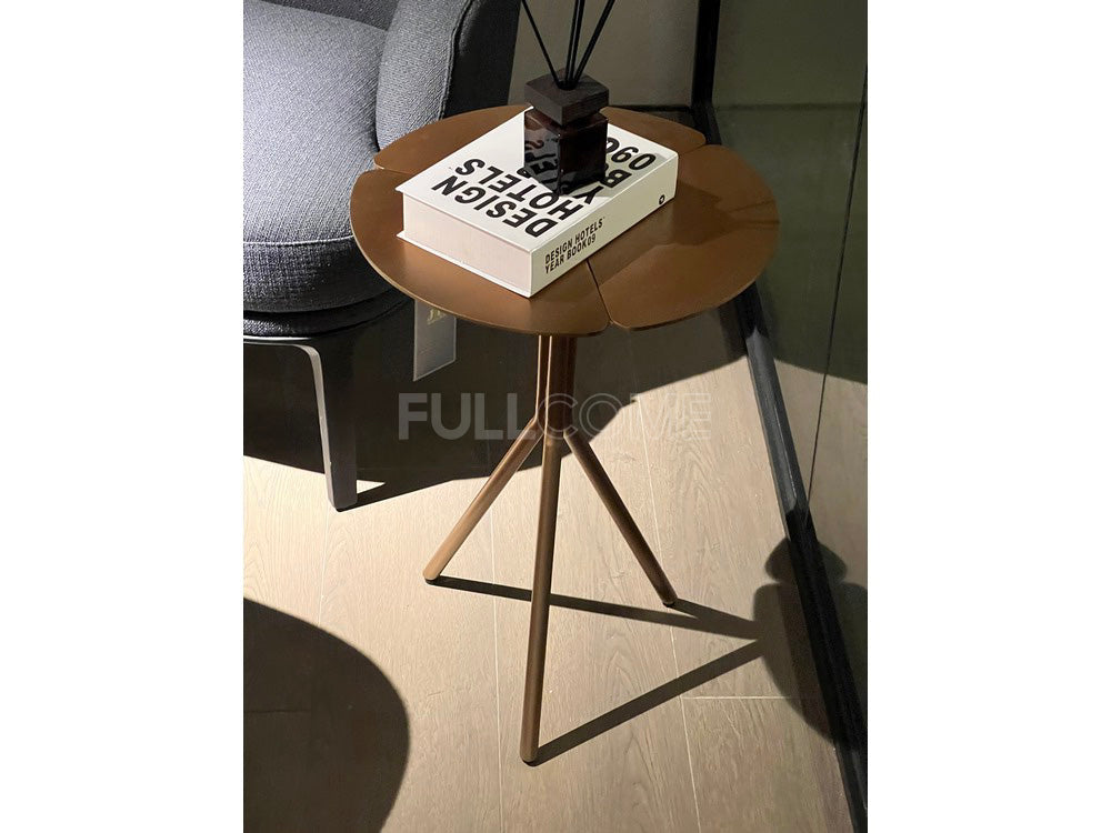 The Petal Brass Round Side Table