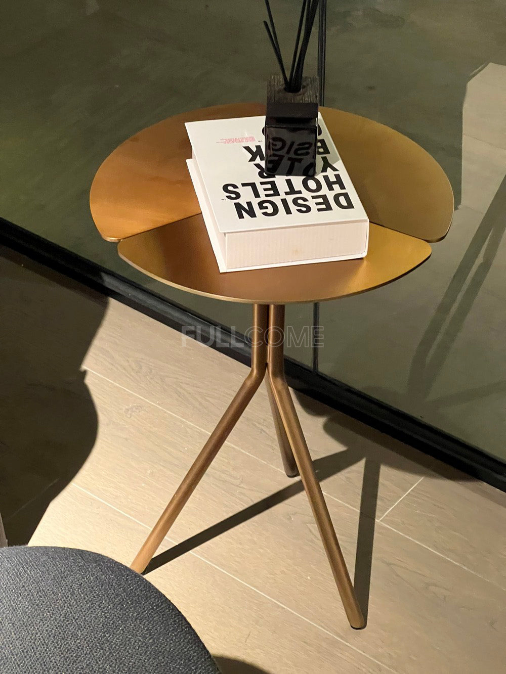 The Petal Brass Round Side Table