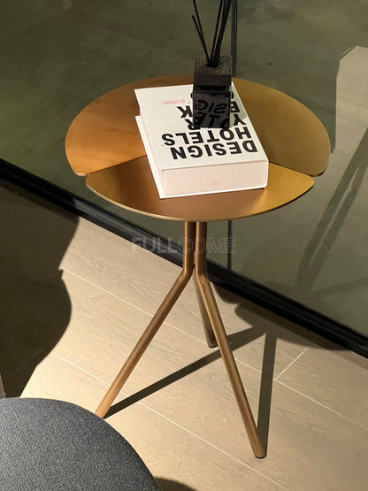 The Petal Brass Round Side Table