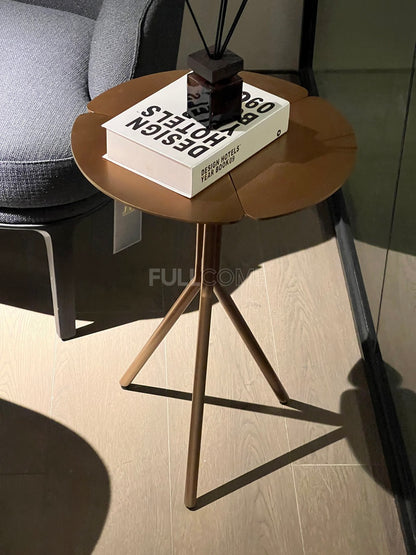 The Petal Brass Round Side Table