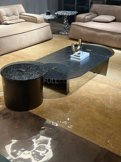 The Rippled Glass Coffee Table Set