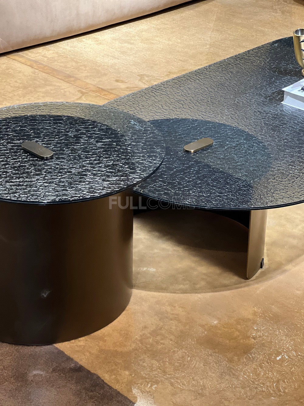 The Rippled Glass Coffee Table Set