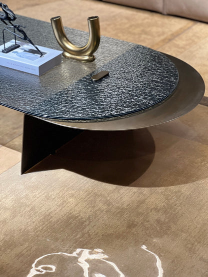 The Rippled Glass Coffee Table Set