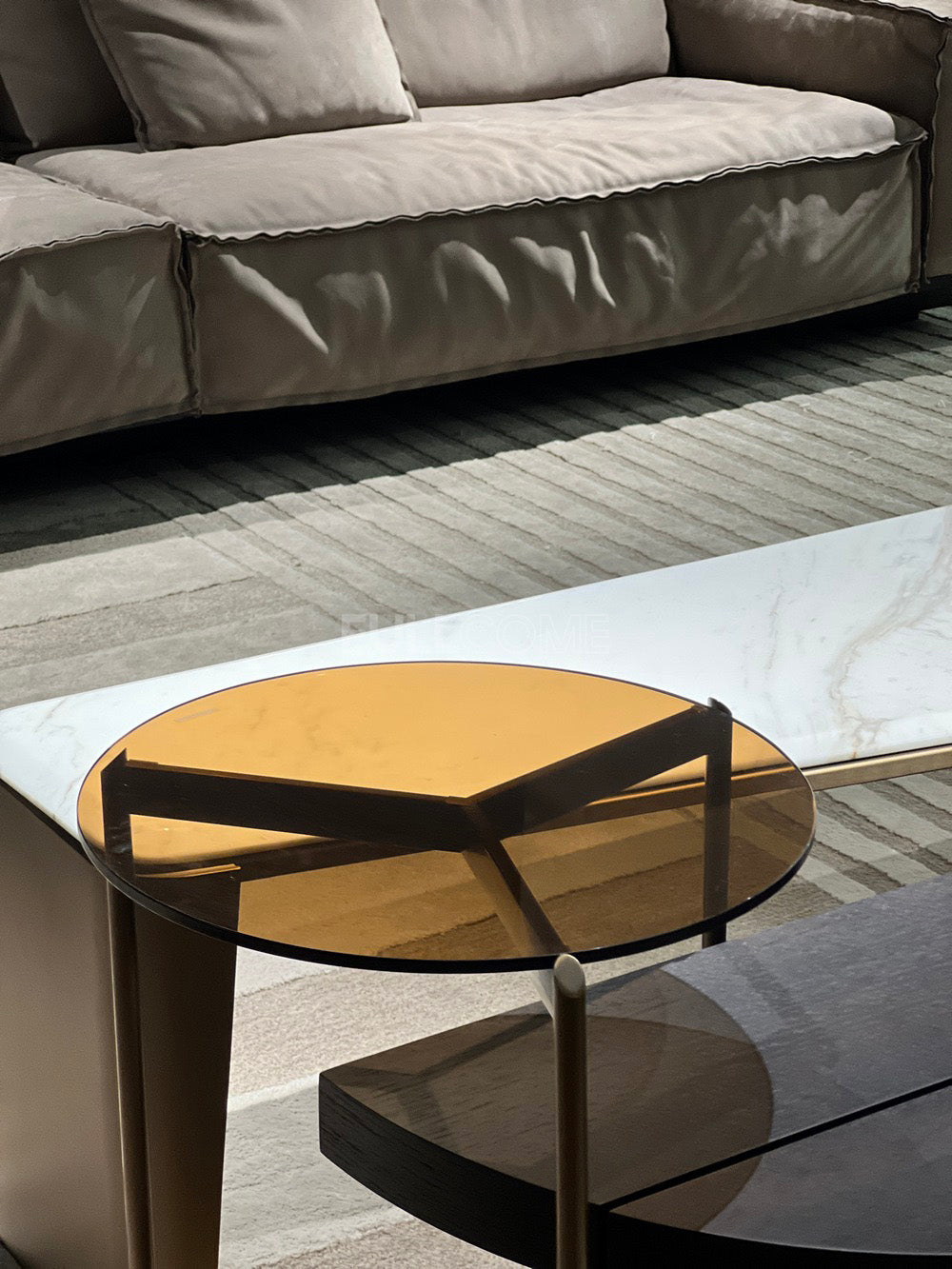 The Amber Glass Tripod Side Table