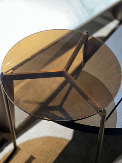 The Amber Glass Tripod Side Table
