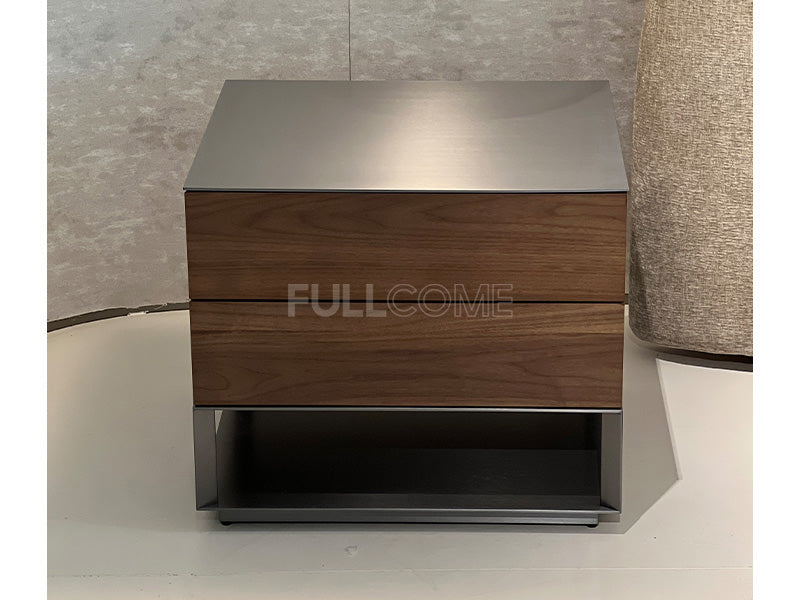 The Twin Walnut Drawer Nightstand