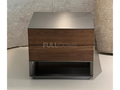 The Twin Walnut Drawer Nightstand