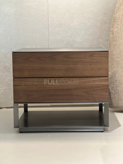The Twin Walnut Drawer Nightstand