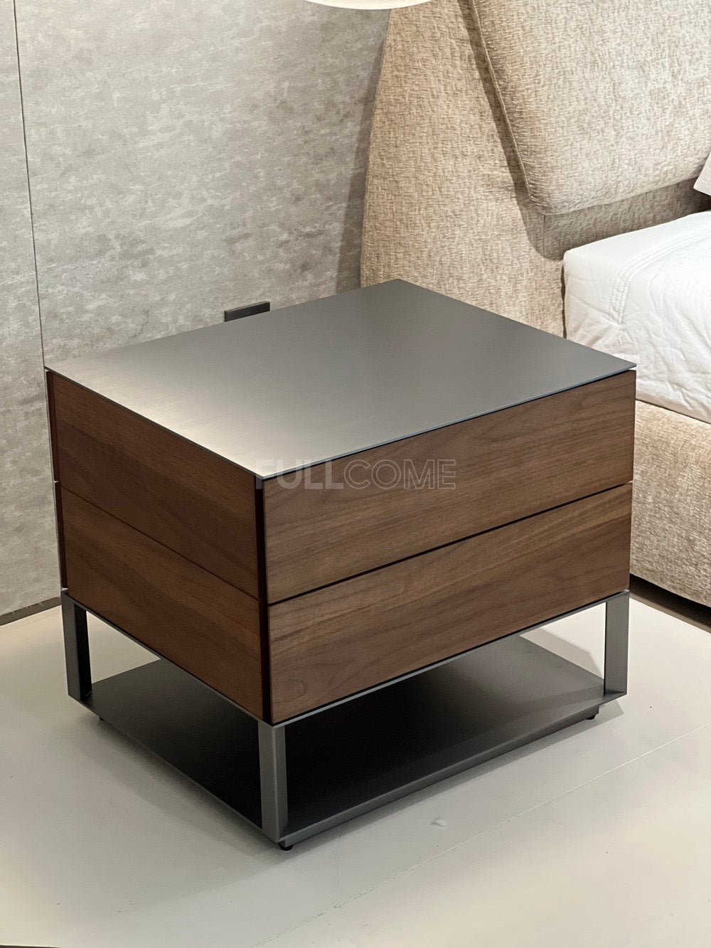The Twin Walnut Drawer Nightstand