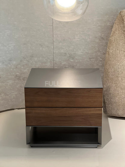 The Twin Walnut Drawer Nightstand
