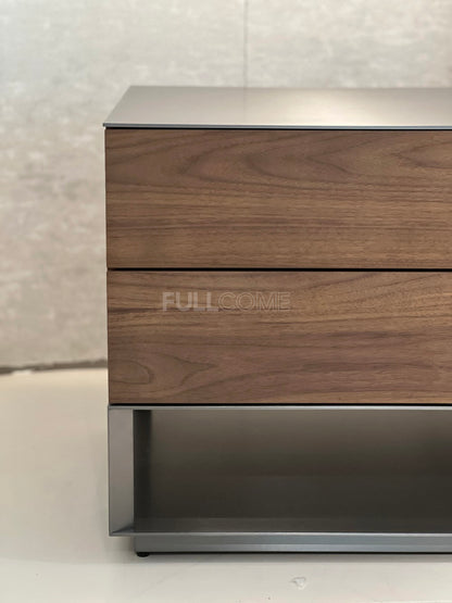 The Twin Walnut Drawer Nightstand