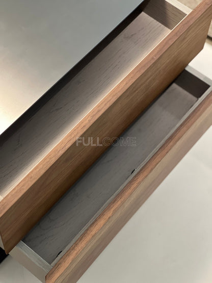 The Twin Walnut Drawer Nightstand