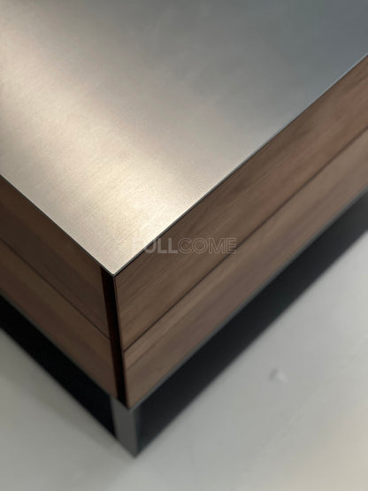 The Twin Walnut Drawer Nightstand