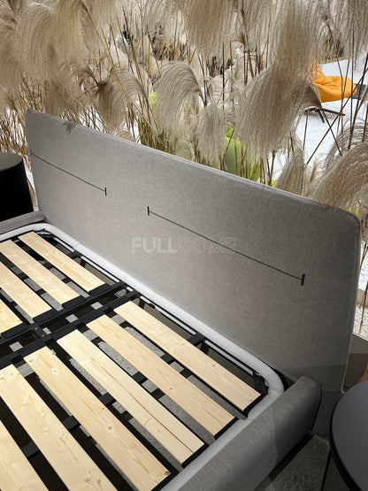 The Grey Banded Headboard Bed