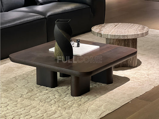 The Rounded-Corner Smoked Coffee Table