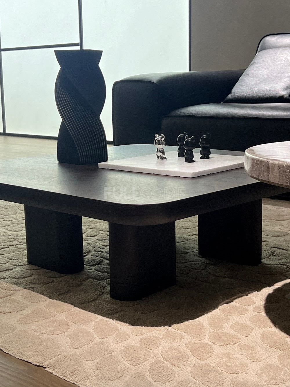 The Rounded-Corner Smoked Coffee Table