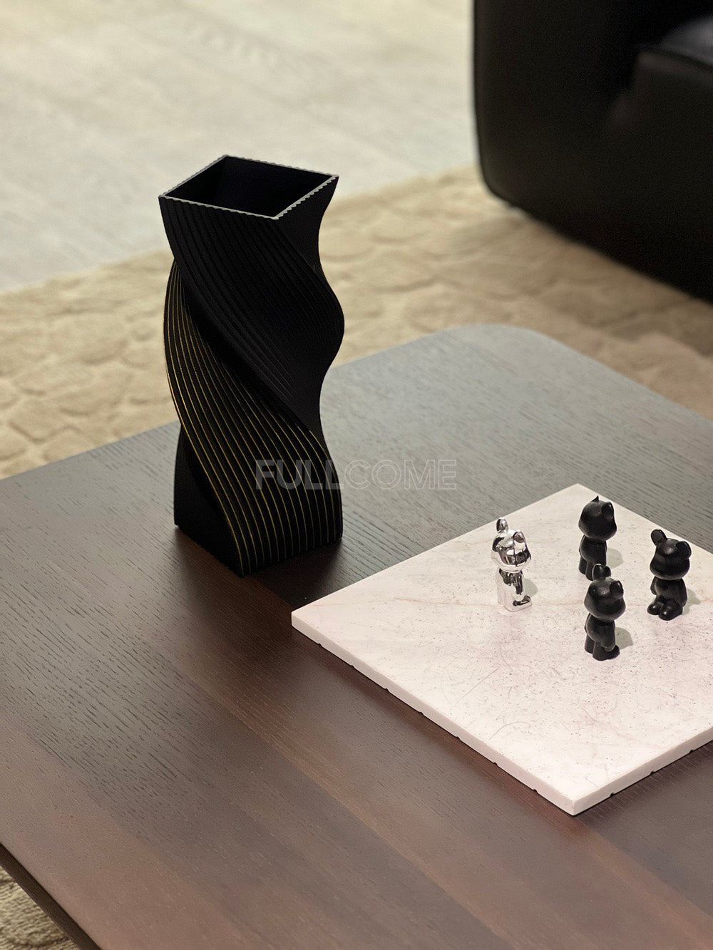 The Rounded-Corner Smoked Coffee Table