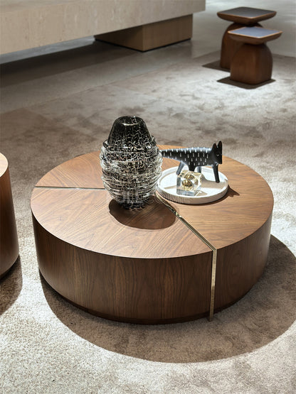 The Radial Inlay Drum Coffee Table