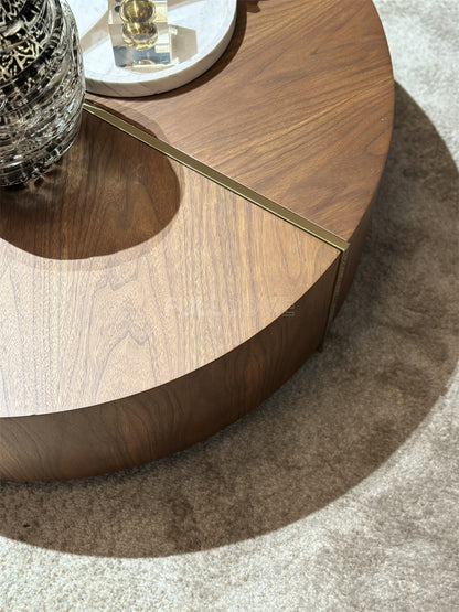 The Radial Inlay Drum Coffee Table