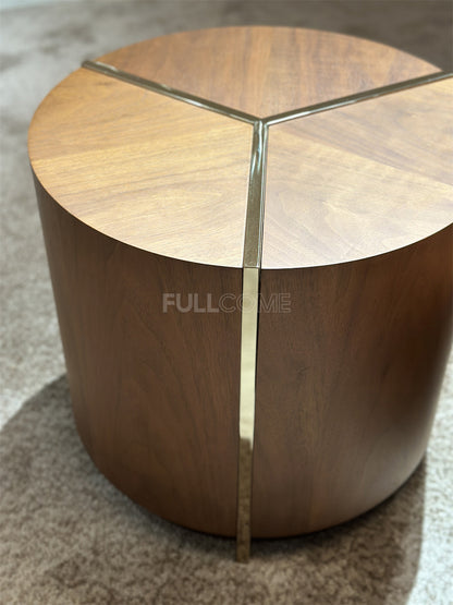 The Radial Inlay Drum Coffee Table