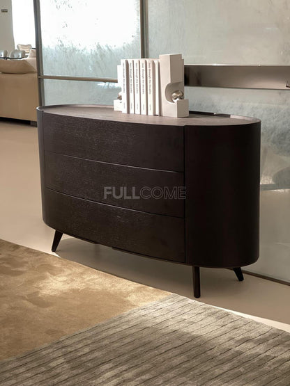 The Oval Front Three-Drawer Chest