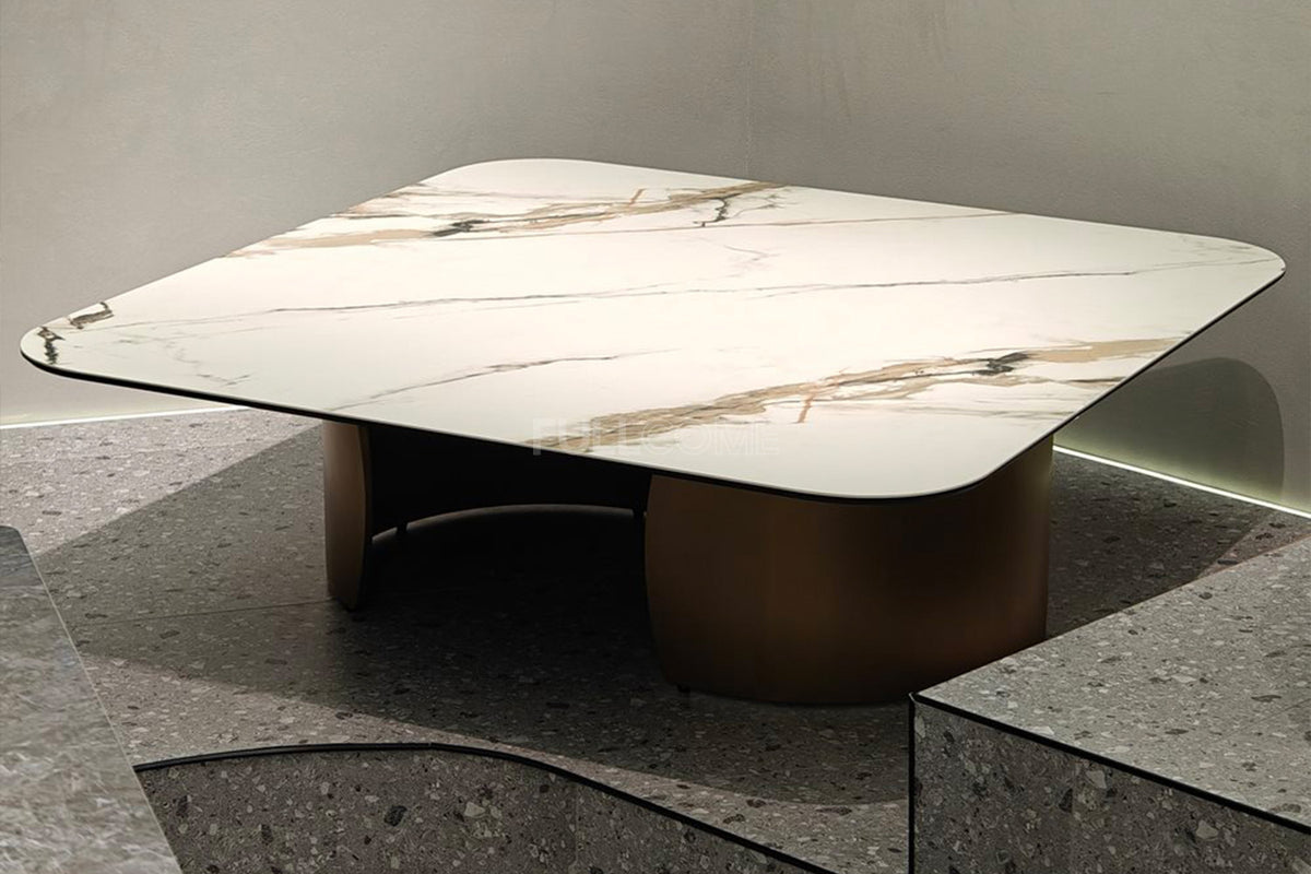 The Rounded-Square Stone Coffee Table