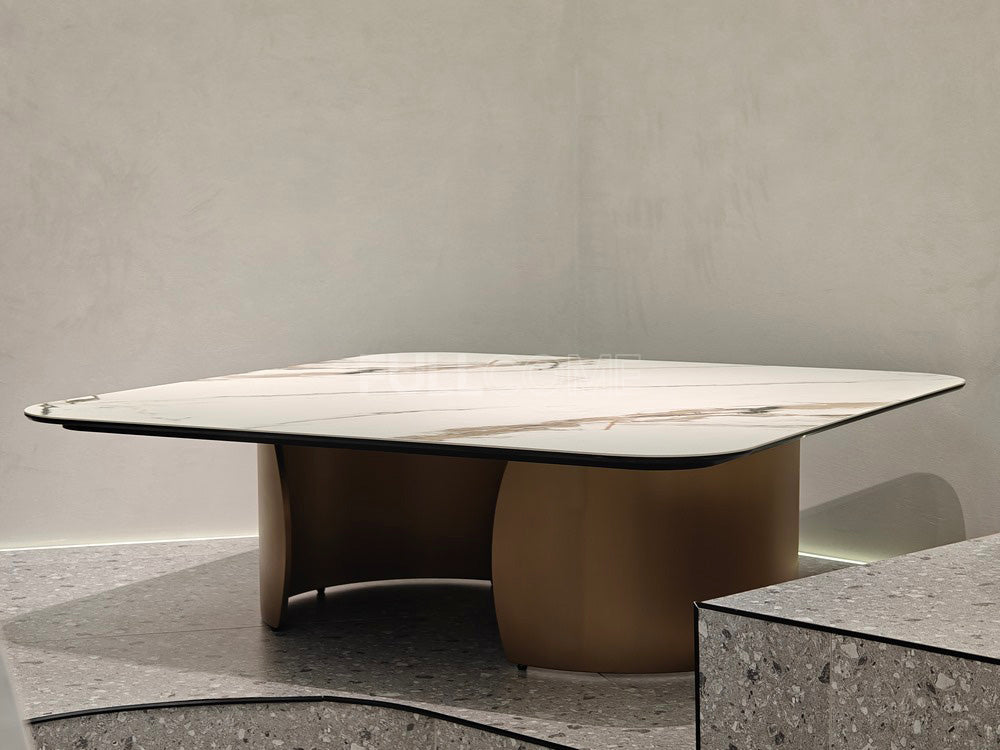 The Rounded-Square Stone Coffee Table