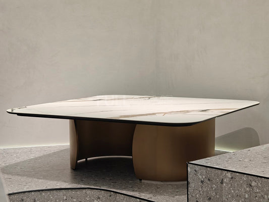 The Rounded-Square Stone Coffee Table