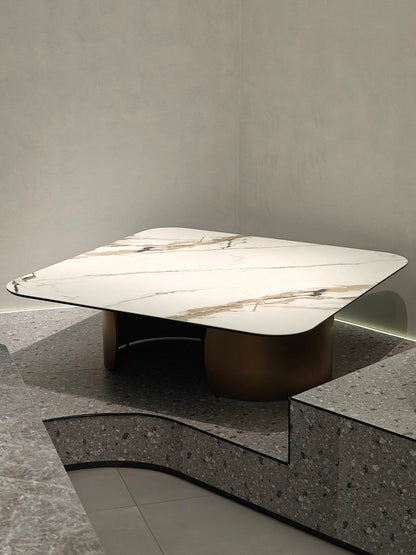 The Rounded-Square Stone Coffee Table