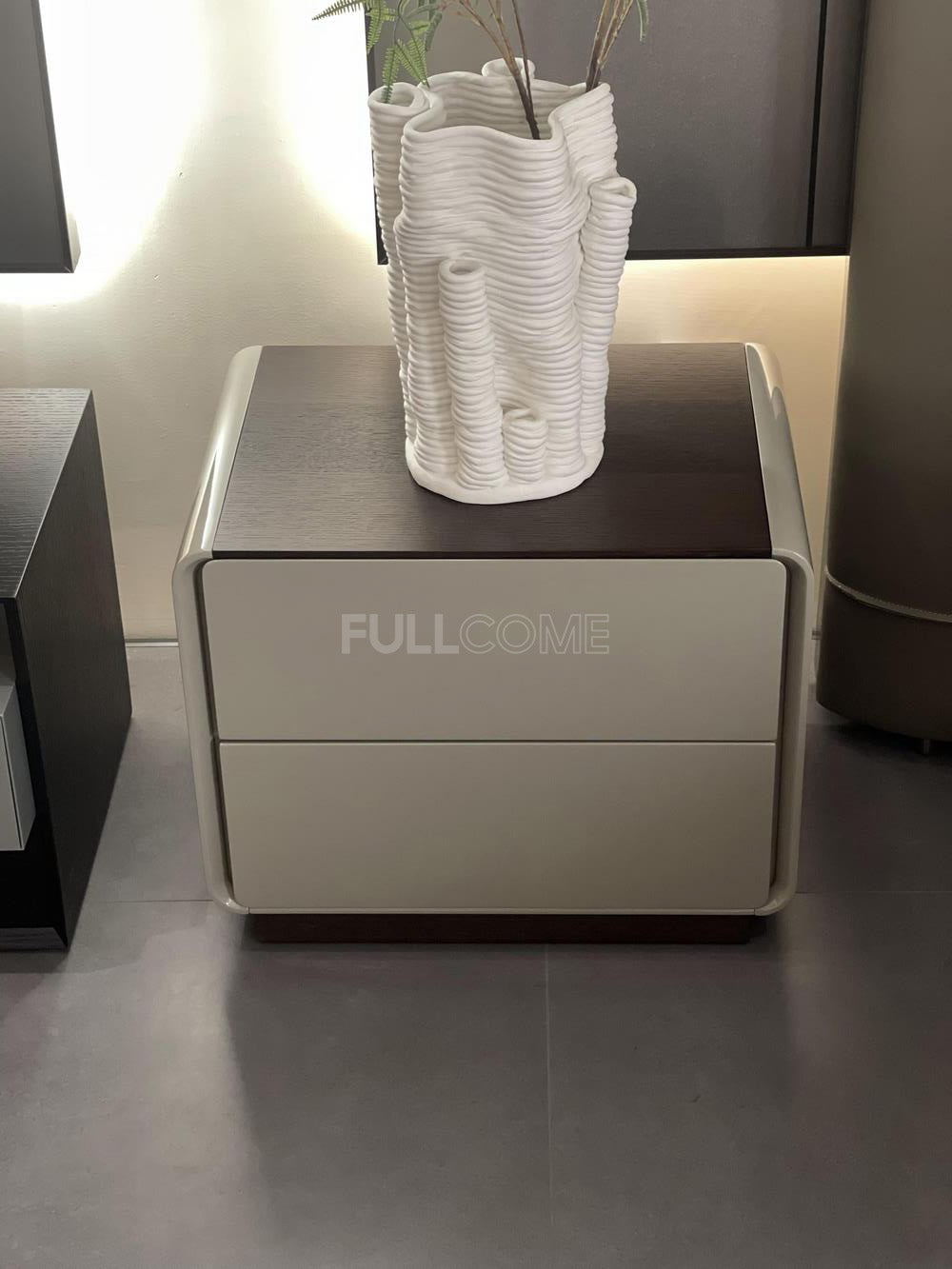 The Ivory Wood Cap Nightstand