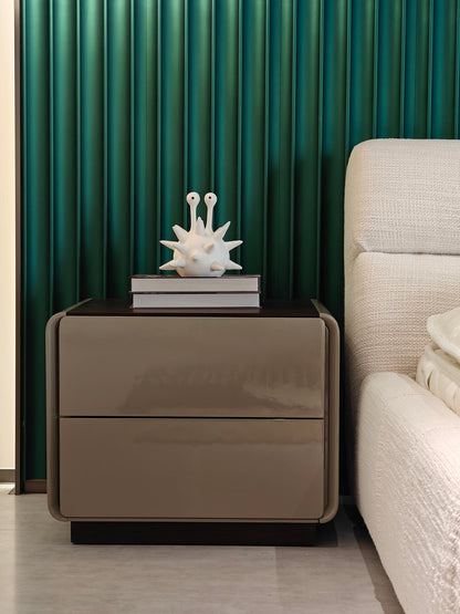 The Ivory Wood Cap Nightstand
