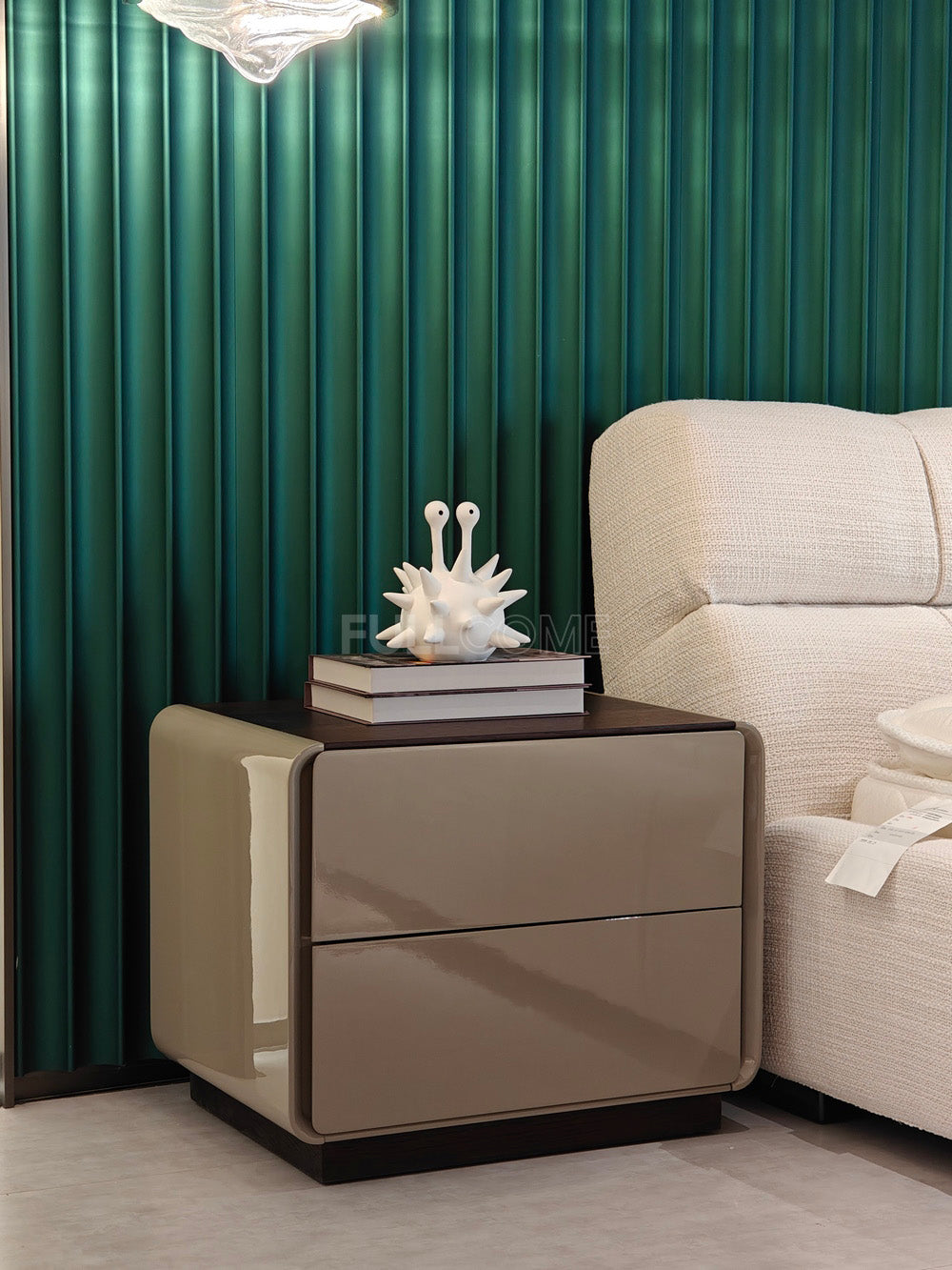 The Ivory Wood Cap Nightstand