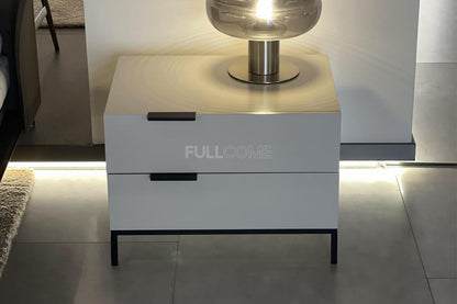 The Mist White Two-Drawer Nightstand
