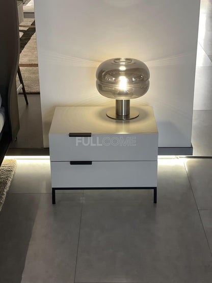 The Mist White Two-Drawer Nightstand
