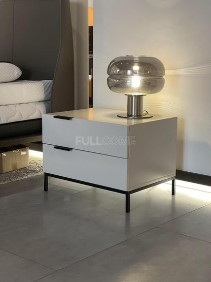The Mist White Two-Drawer Nightstand