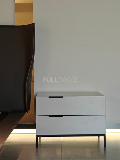 The Mist White Two-Drawer Nightstand