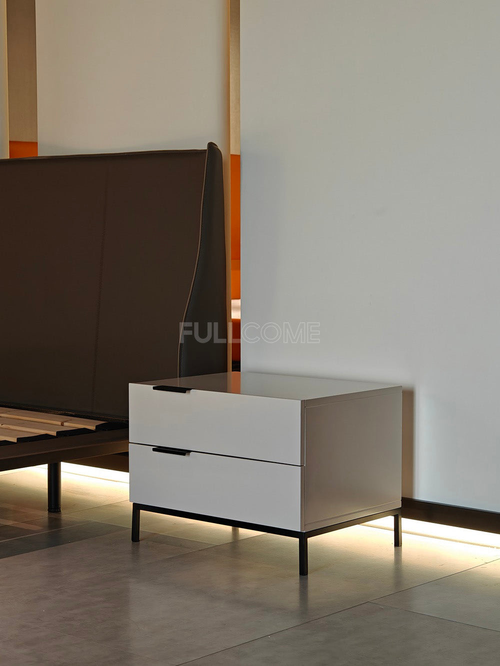 The Mist White Two-Drawer Nightstand