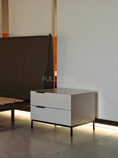 The Mist White Two-Drawer Nightstand