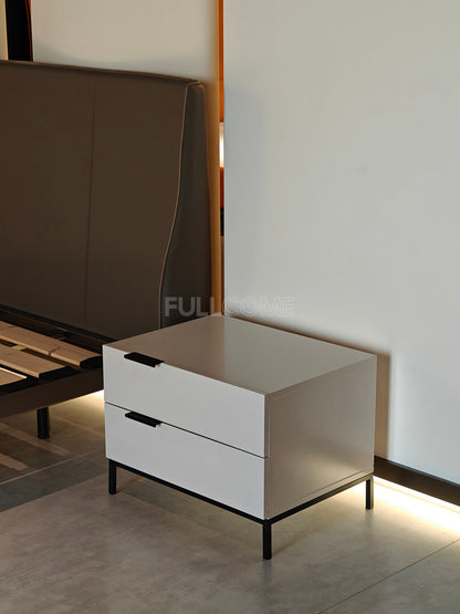 The Mist White Two-Drawer Nightstand