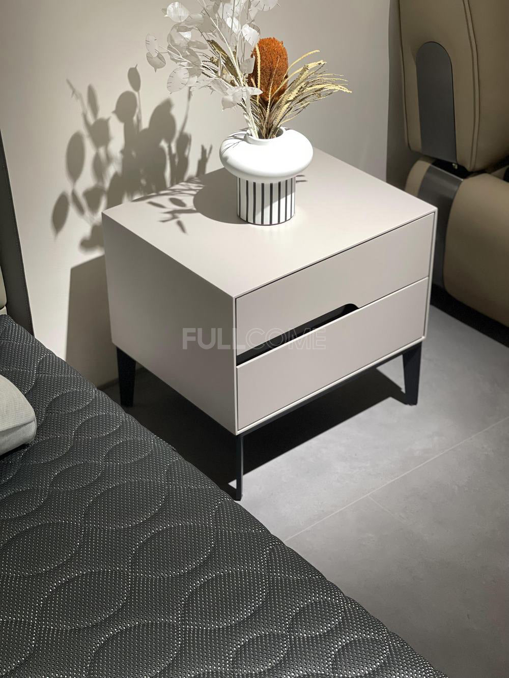 The Grey Notch-Drawer Nightstand