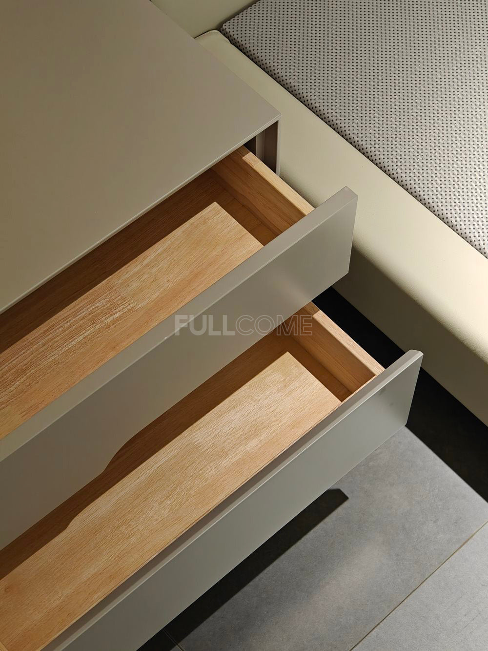 The Grey Notch-Drawer Nightstand