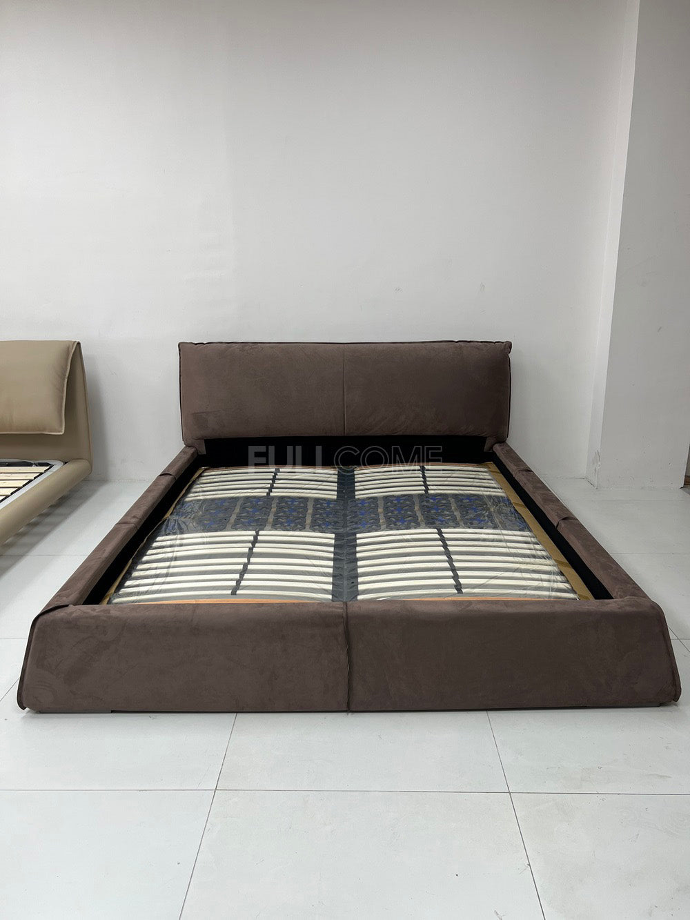 The Cocoa Bolster Headboard Bed